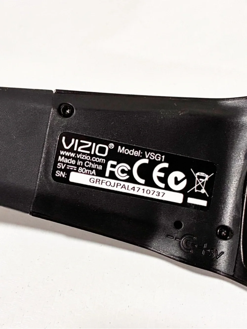 Vizio Rechargeable Full HD‎ 3D Glasses Black Television NO CHARGER